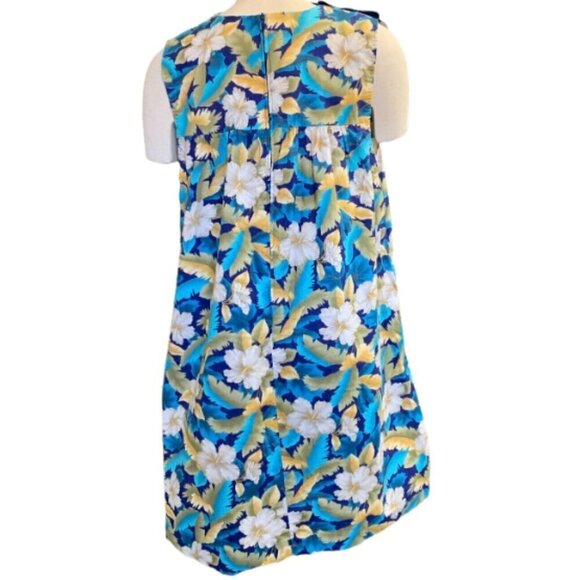 VTG Hilo Hattie Sleeveless Hawaiian Shift Dress MuuMuu Ribbon Accent Sz L #30H - Picture 3 of 6